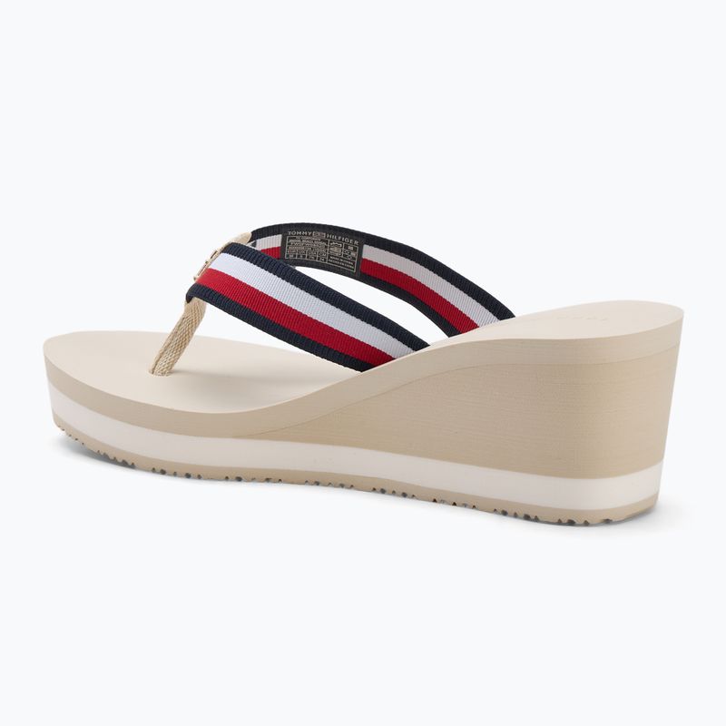 Papuci pentru femei Tommy Hilfiger Corporate Wedge Beach Sandal muslin 3