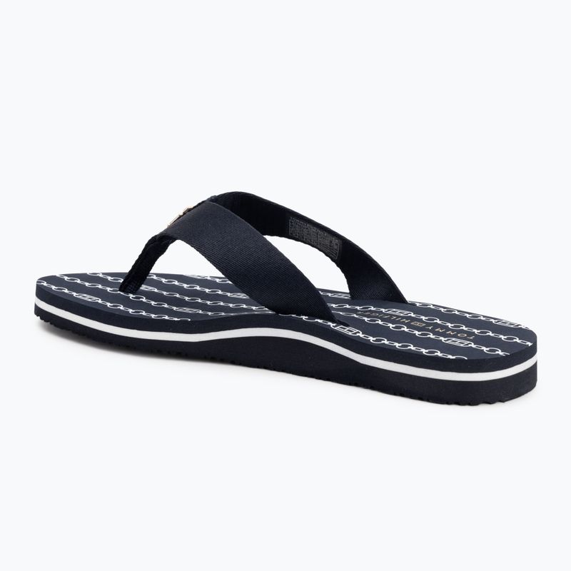 Papuci pentru femei Tommy Hilfiger Chain Print Beach Sandal space blue 3