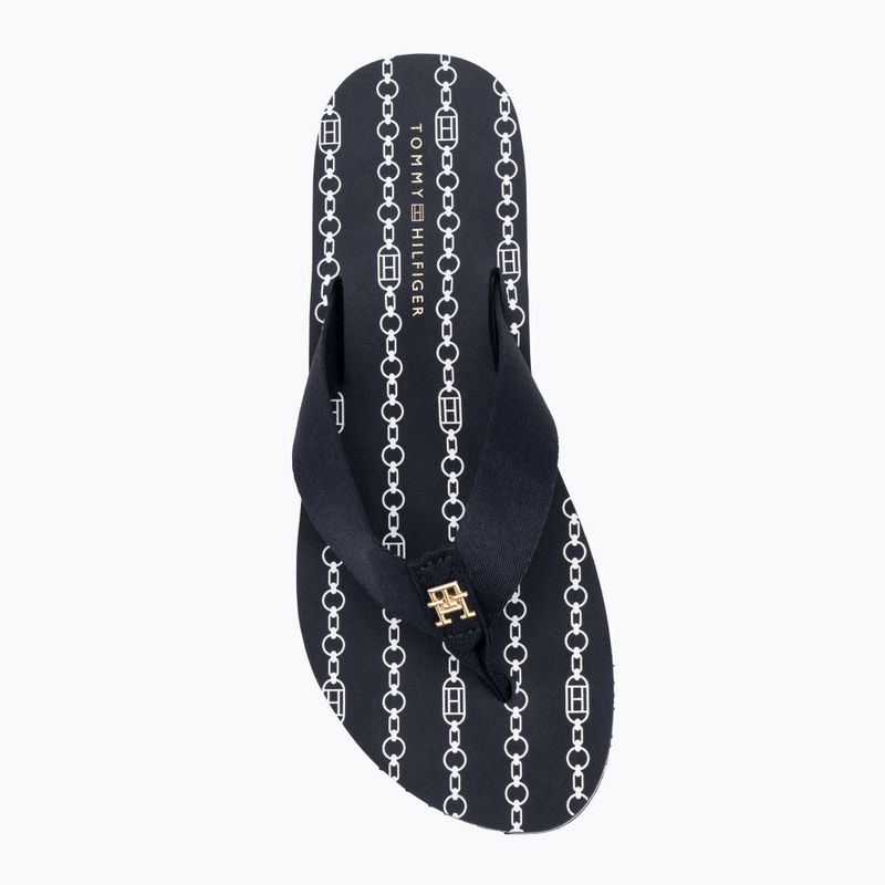 Papuci pentru femei Tommy Hilfiger Chain Print Beach Sandal space blue 5