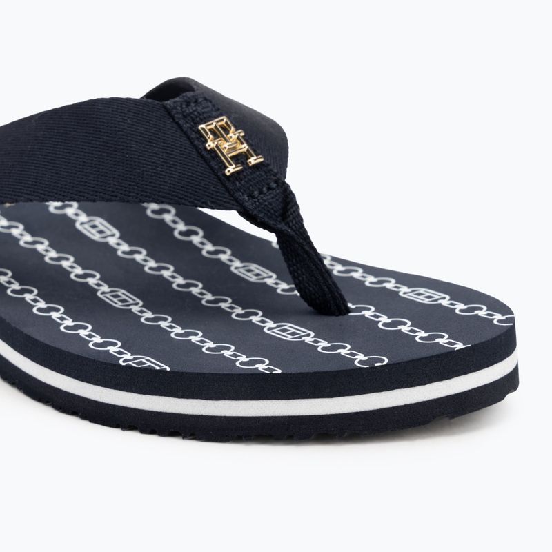 Papuci pentru femei Tommy Hilfiger Chain Print Beach Sandal space blue 7