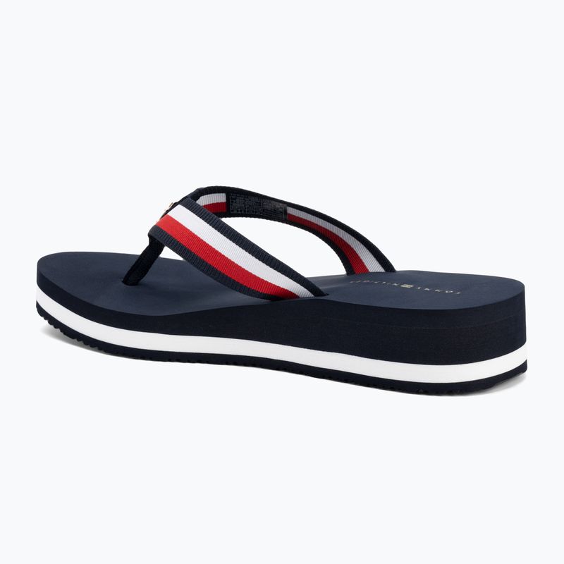 Papuci pentru femei Tommy Hilfiger Corp Mid Wedge Beach Sandal space blue 3