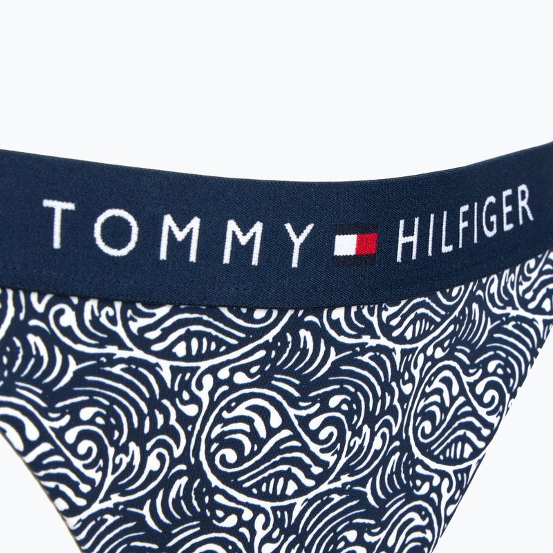 Partea de jos a costumului de baie Tommy Hilfiger Cheeky Side Tie Bikini Print illustrated wave dark night navy 3