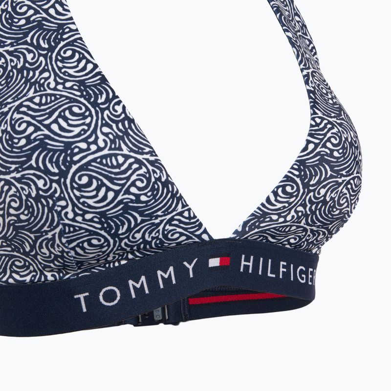 Partea de sus a costumului de baie Tommy Hilfiger Halter Rp Print illustrated wave dark night navy 3