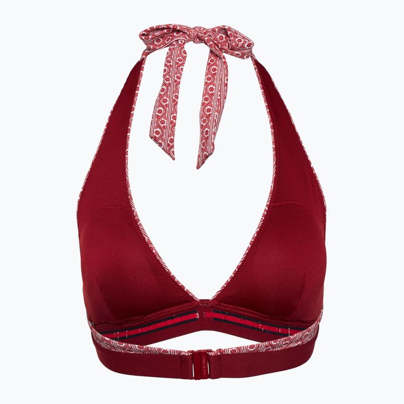 Partea de sus a costumului de baie Tommy Hilfiger Halter Rp Print floral stripe regatta red 2