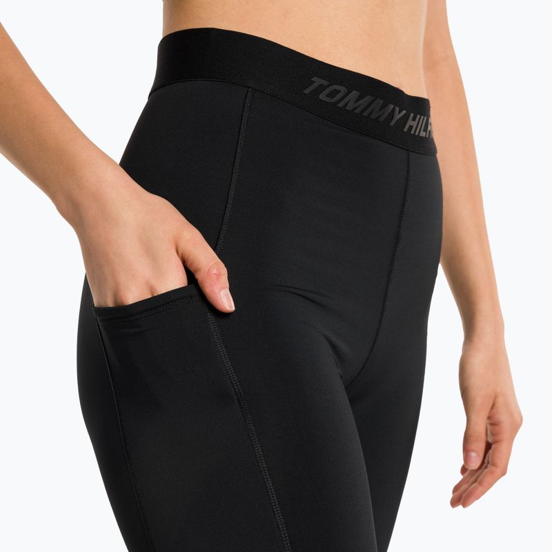 Jambiere de antrenament pentru femei Tommy Hilfiger Hw Branded Tape Full Length negru 4