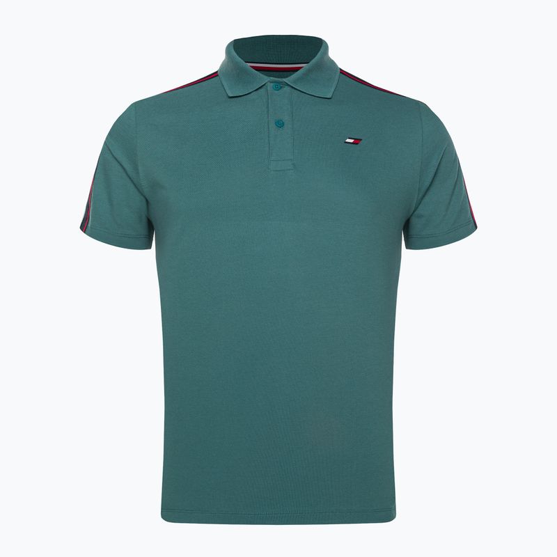 Tricou de antrenament pentru bărbați Tommy Hilfiger Textured Tape Polo verde 5