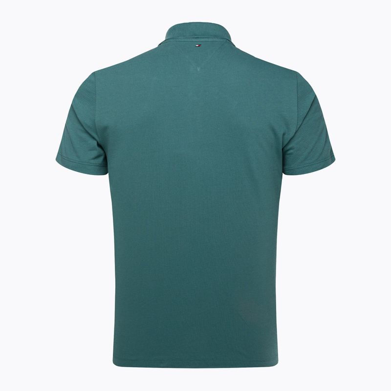 Tricou de antrenament pentru bărbați Tommy Hilfiger Textured Tape Polo verde 6