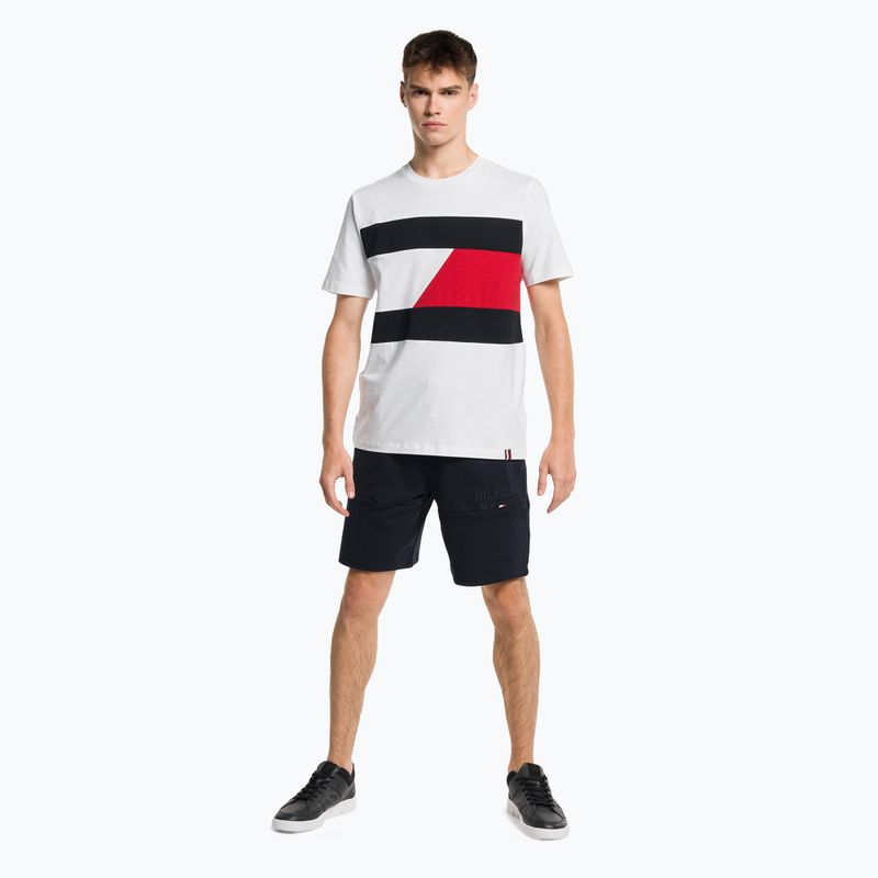 Tommy Hilfiger Colorblocked Colorblocked Mix Media S/S cămașă de antrenament pentru bărbați alb 2