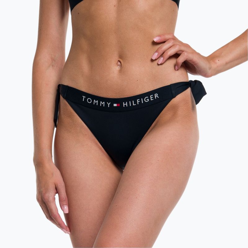 Tommy Hilfiger Side Tie Cheeky costum de baie albastru de jos