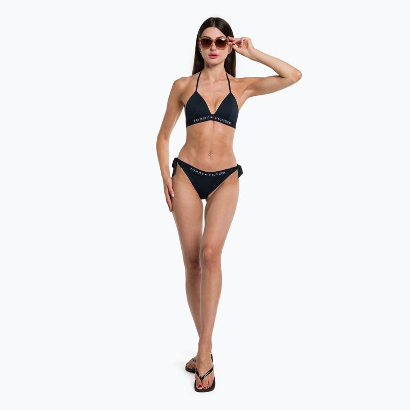 Tommy Hilfiger Side Tie Cheeky costum de baie albastru de jos