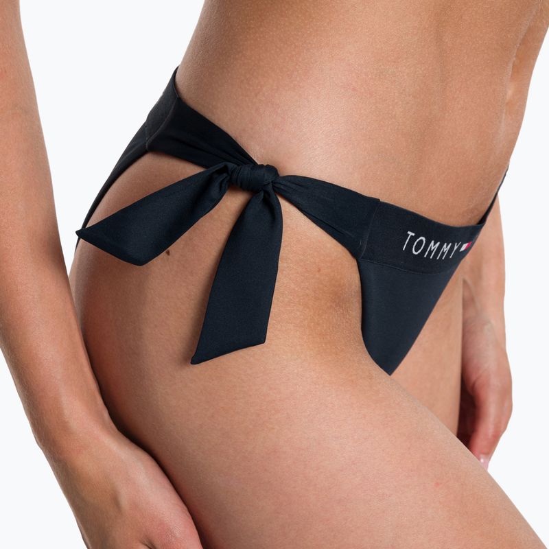 Tommy Hilfiger Side Tie Cheeky costum de baie albastru de jos