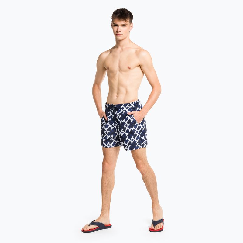 Pantaloni scurți de baie Tommy Hilfiger Sf Medium cu cordon imprimat pentru bărbați, albastru 5