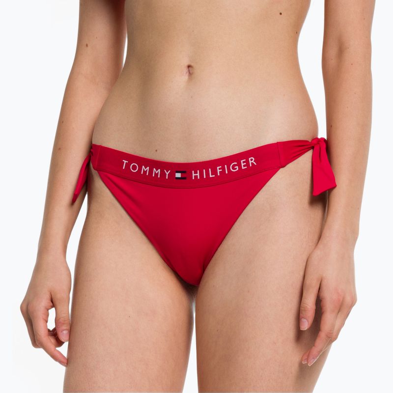 Tommy Hilfiger Side Tie Cheeky costum de baie de jos roșu