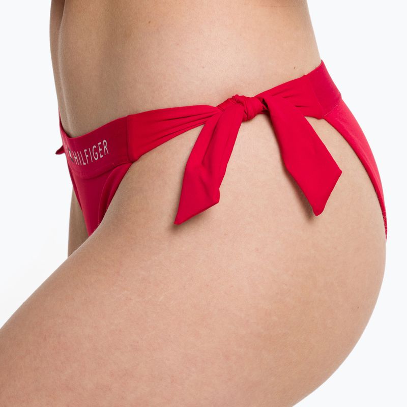 Tommy Hilfiger Side Tie Cheeky costum de baie de jos roșu