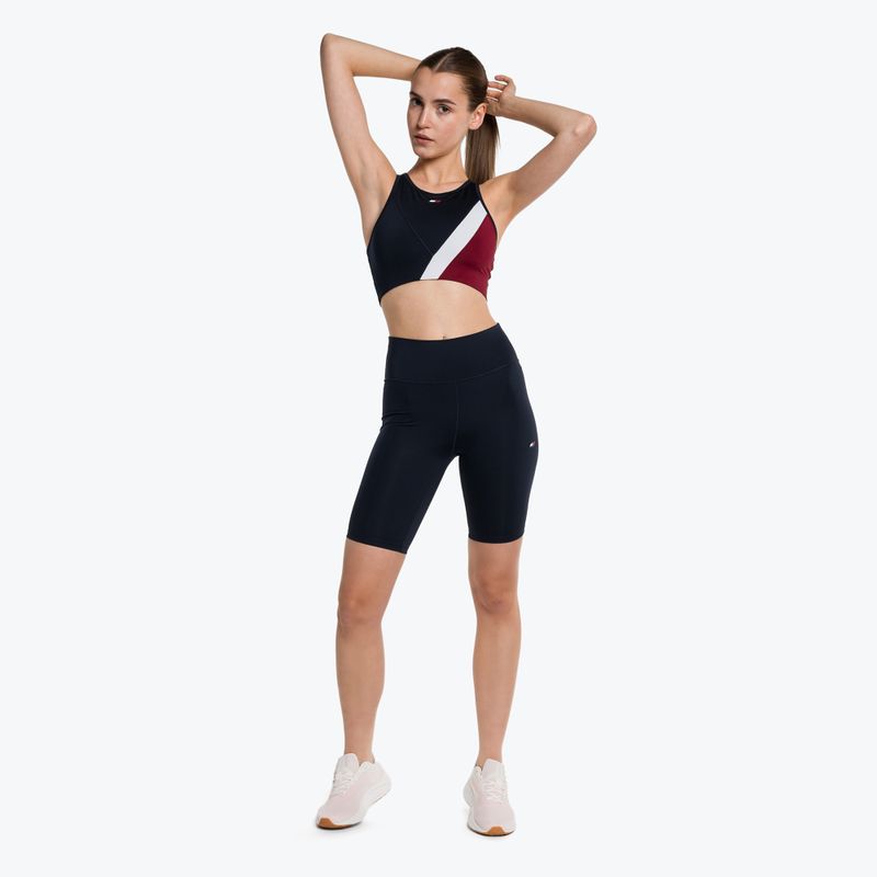 Pantaloni scurți de antrenament pentru femei Tommy Hilfiger Essentials Rw Fitted Knit albastru pentru femei 2