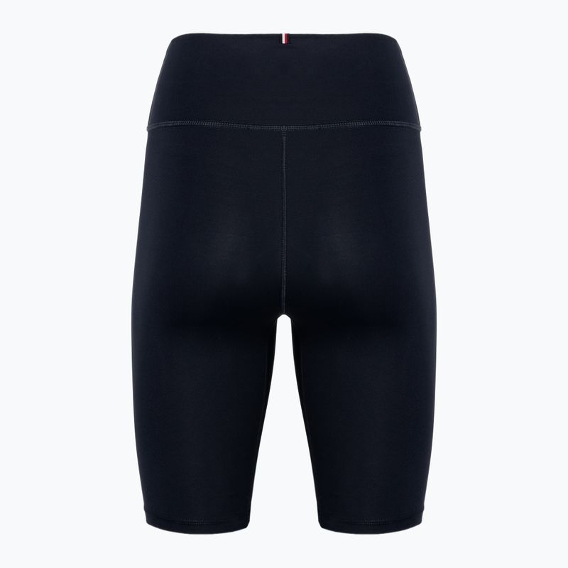 Pantaloni scurți de antrenament pentru femei Tommy Hilfiger Essentials Rw Fitted Knit albastru pentru femei