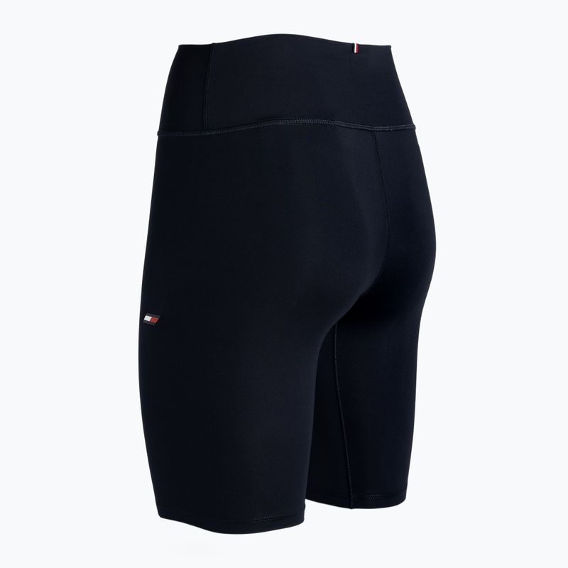 Pantaloni scurți de antrenament pentru femei Tommy Hilfiger Essentials Rw Fitted Knit albastru pentru femei