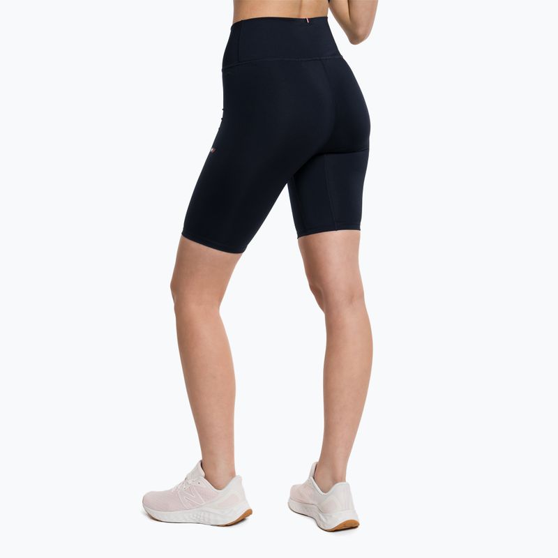 Pantaloni scurți de antrenament pentru femei Tommy Hilfiger Essentials Rw Fitted Knit albastru pentru femei