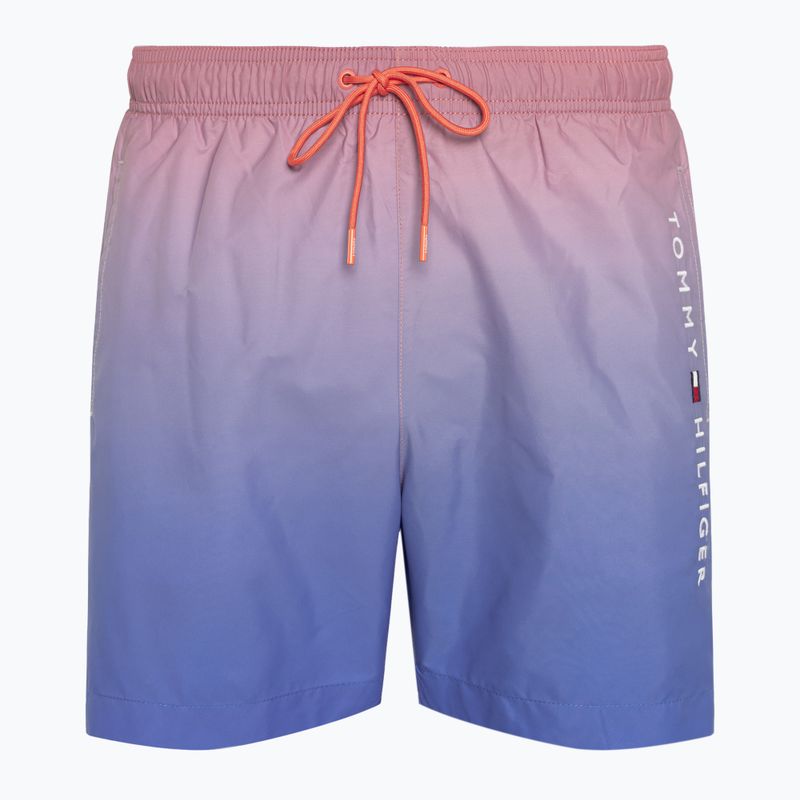 Pantaloni scurți de înot pentru bărbați Tommy Hilfiger Medium Drawstring Print ombre coral blossom/blue spell