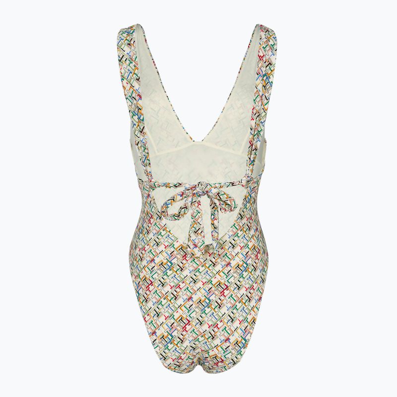 Costum de baie dintr-un element pentru femei Tommy Hilfiger Plunge One Piece th multi monogram calico 2