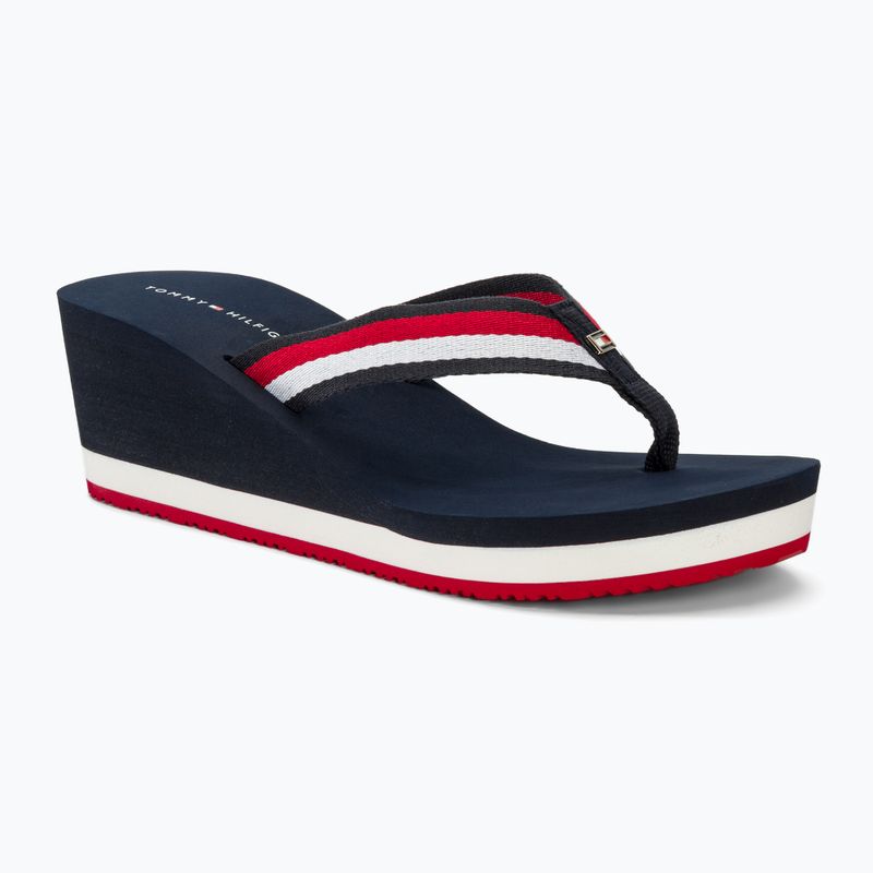Papuci pentru femei Tommy Hilfiger Corporate Wedge Beach Sandal red/white/blue