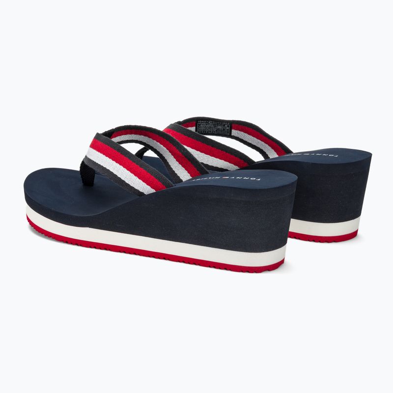 Papuci pentru femei Tommy Hilfiger Corporate Wedge Beach Sandal red/white/blue
