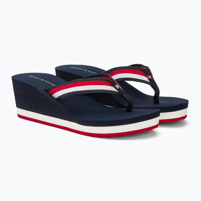 Papuci pentru femei Tommy Hilfiger Corporate Wedge Beach Sandal red/white/blue