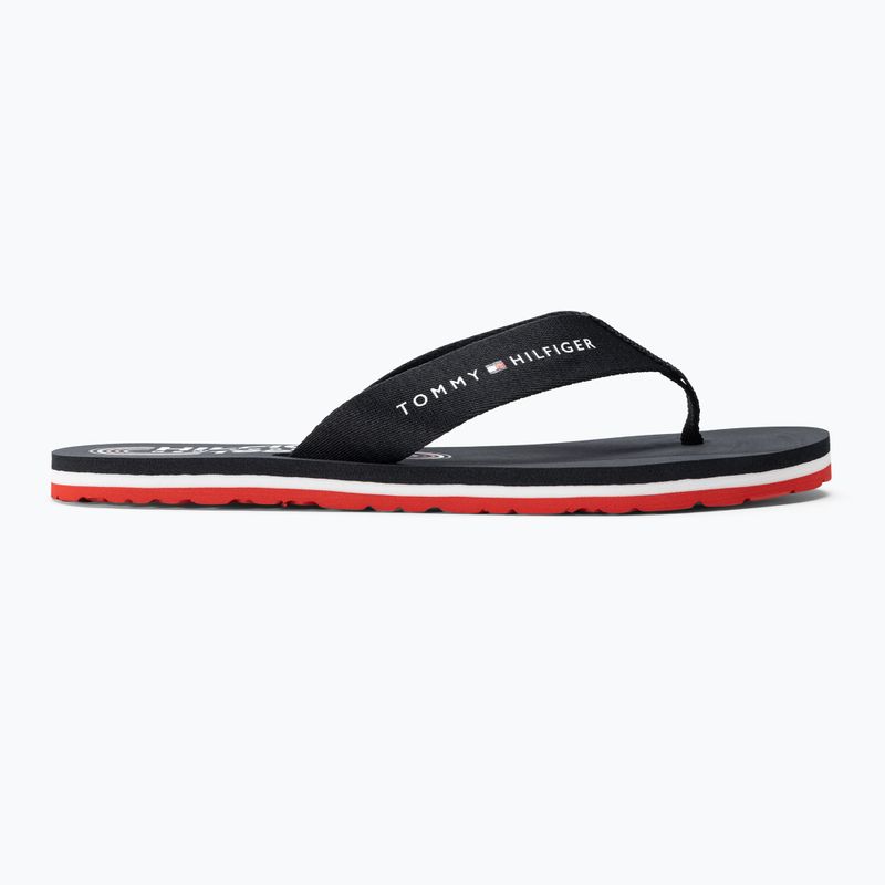 Papuci pentru femei Tommy Hilfiger Global Stripes Flat Beach Sandal red white blue 2