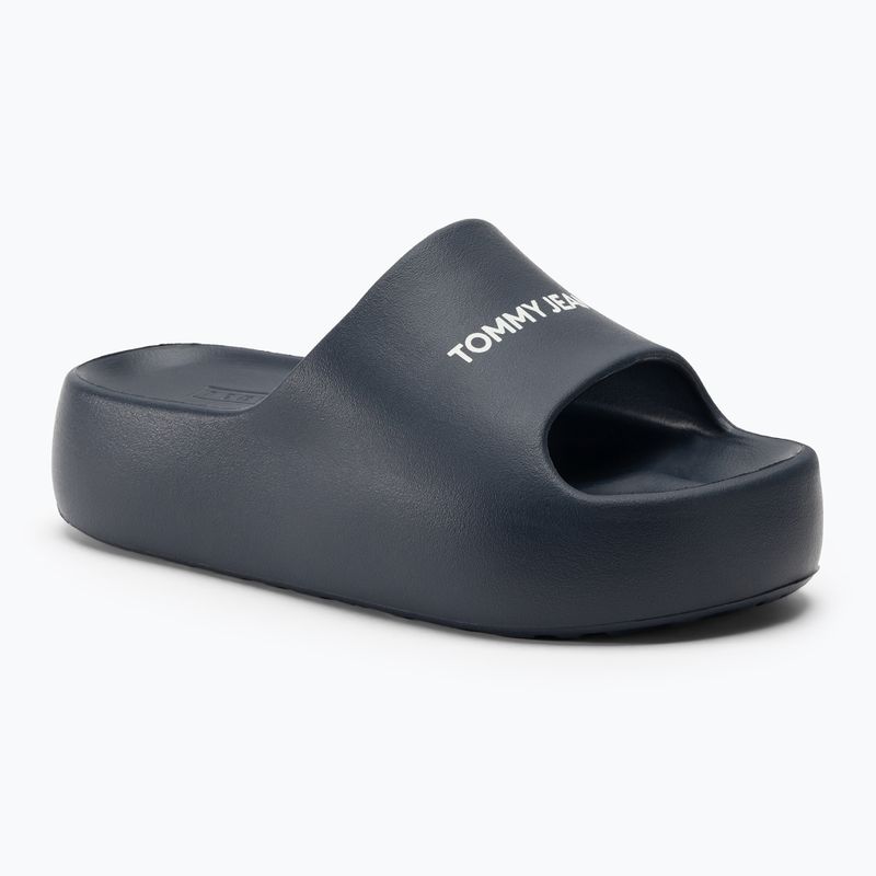 Șlapi pentru femei Tommy Jeans Chunky Flatform Slide dark night navy