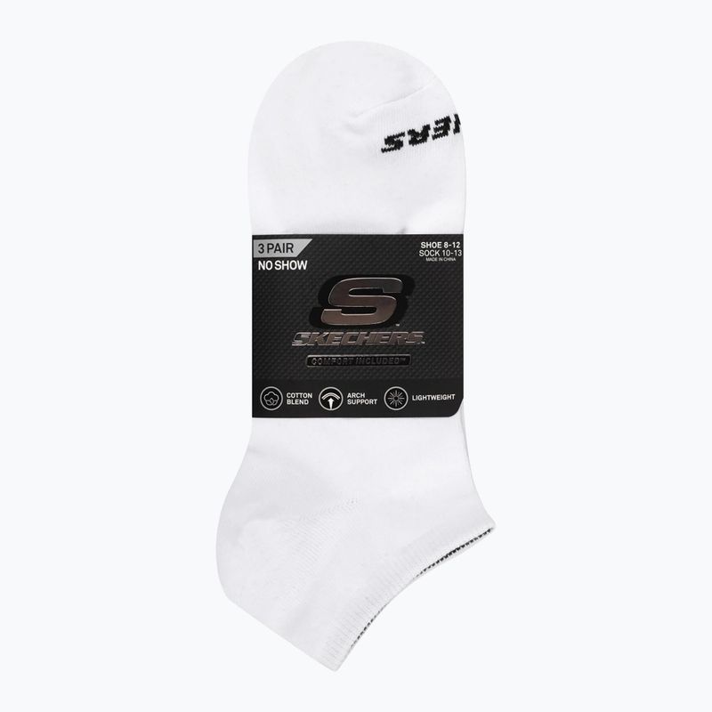 Șosete SKECHERS Non Terry No Show 3 pack white/black 2
