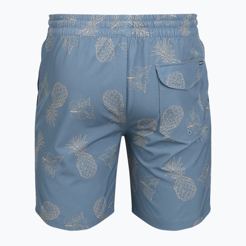 Pantaloni scurți de baie pentru bărbați Hurley Pineapple Volley Swim Short Blue/Brown 2