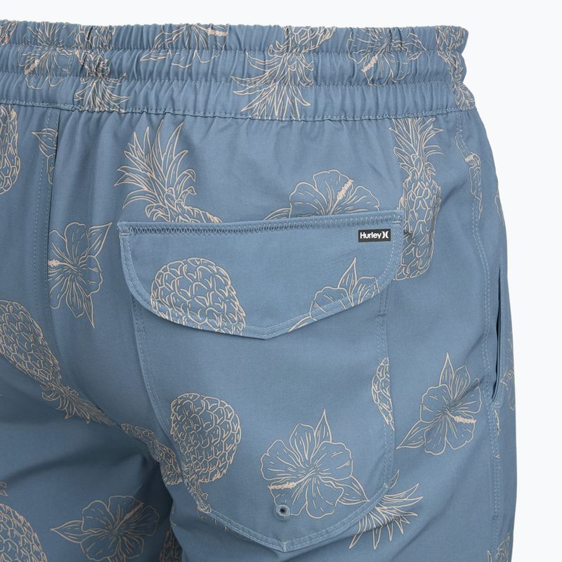 Pantaloni scurți de baie pentru bărbați Hurley Pineapple Volley Swim Short Blue/Brown 4