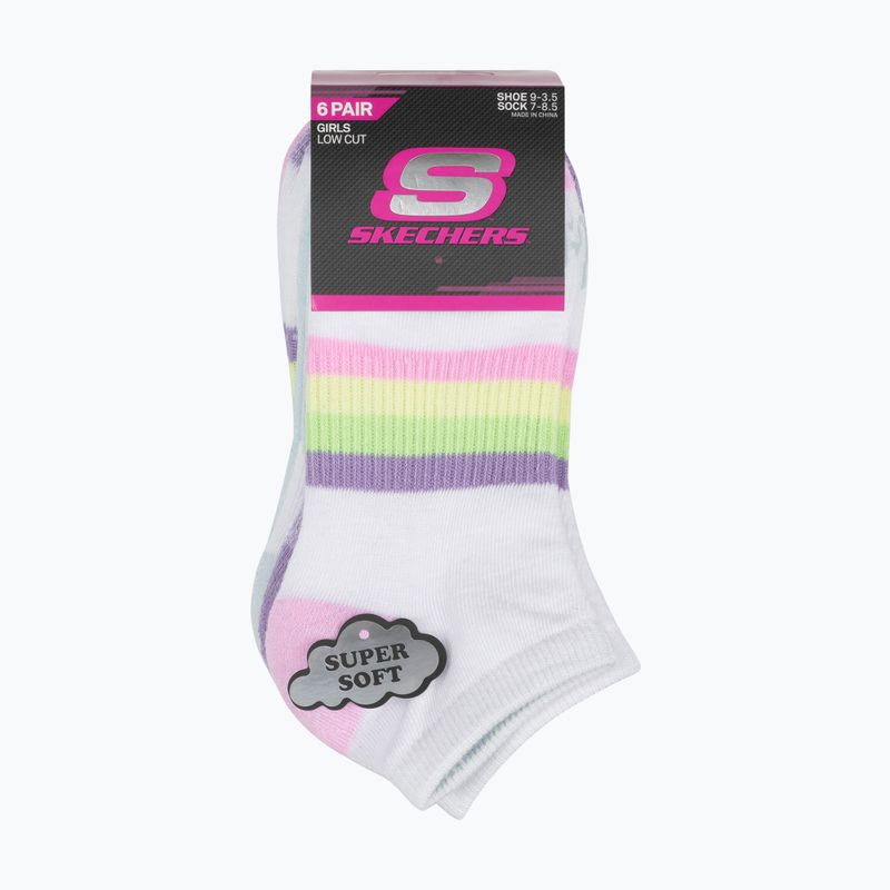 Șosete pentru copii SKECHERS Heel/Toe Terry Low Cut 6 par white/light pink 10