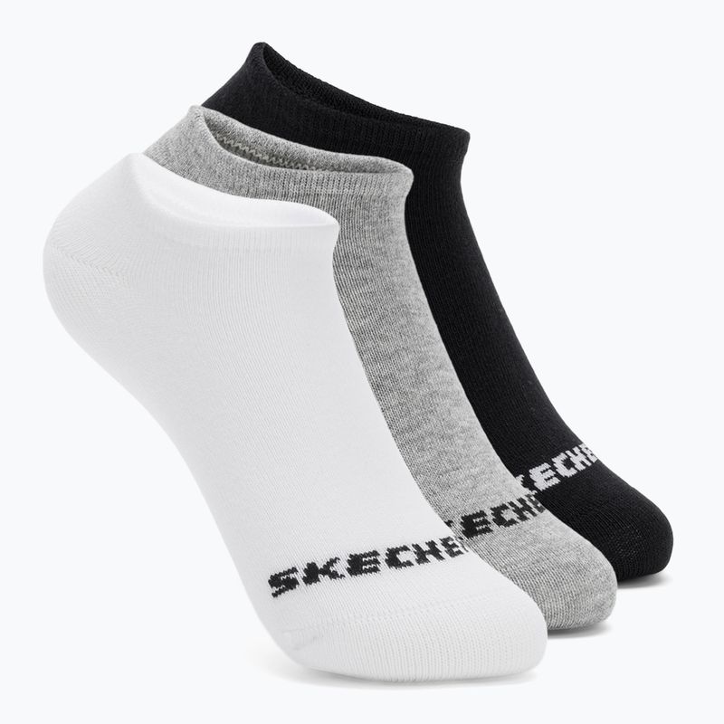 Șosete pentru copii SKECHERS Non Terry No Show 3 pary white/grey