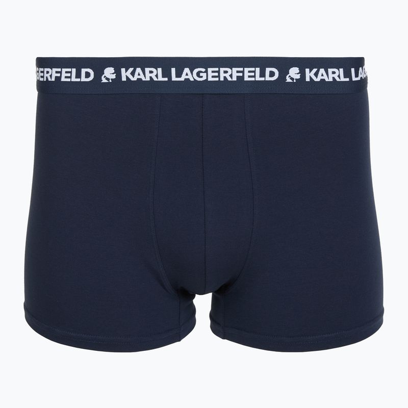 Boxeri pentru bărbați KARL LAGERFELD Logo Trunk 3 perechi black/white/navy 3