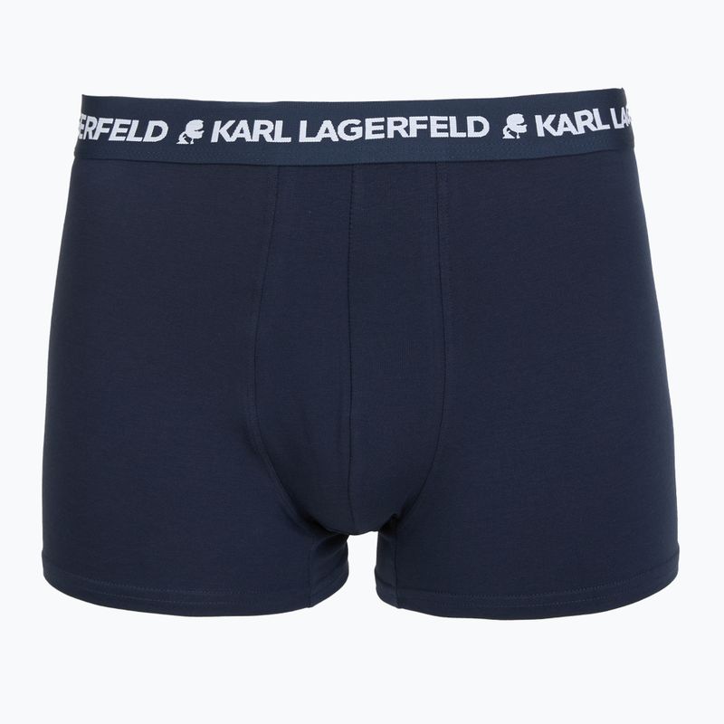 Boxeri pentru bărbați KARL LAGERFELD Logo Trunk 3 perechi navy 2