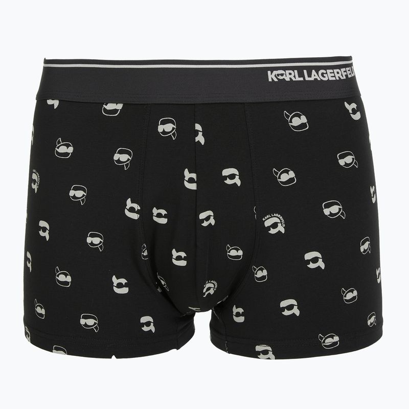 Boxeri pentru bărbați KARL LAGERFELD Ikon Aop Trunk 3 perechi karl dot/ash black 3