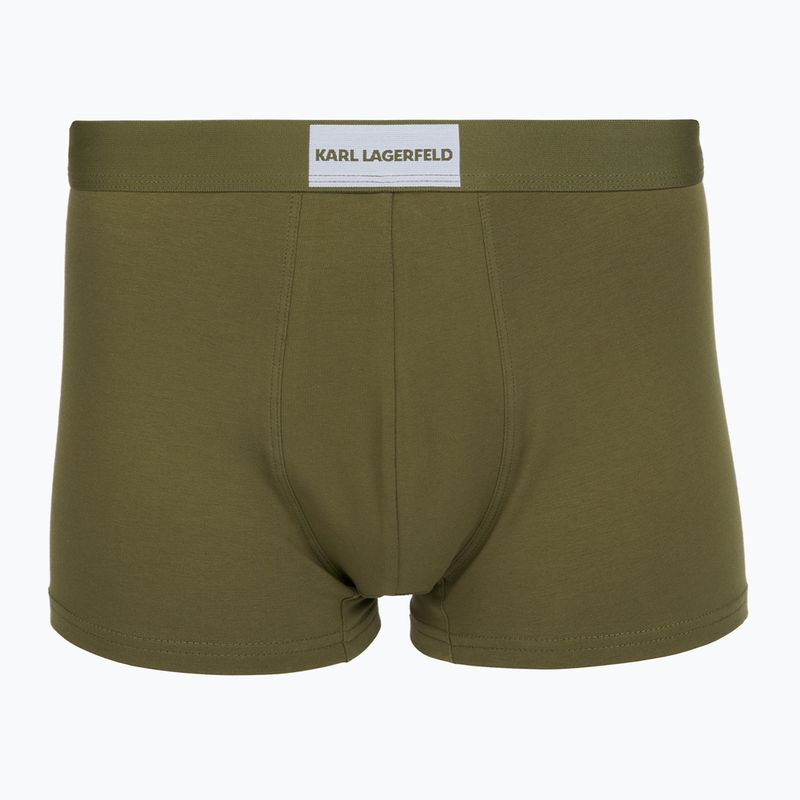 Boxeri pentru bărbați KARL LAGERFELD Essential Logo Trunk 3 perechi olive/clear sky/excalibur 4