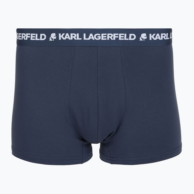 Boxeri pentru bărbați KARL LAGERFELD Logo Trunk Multiband 3 perechi dark sea/indigo/blue 3