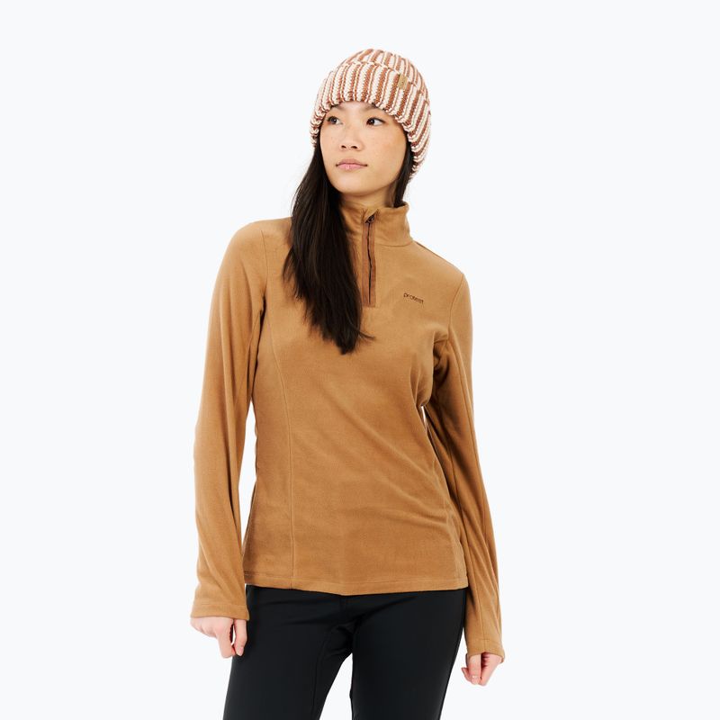 Bluză pentru femei Protest PRTRemutez 1/4 Zip Active teddy brown