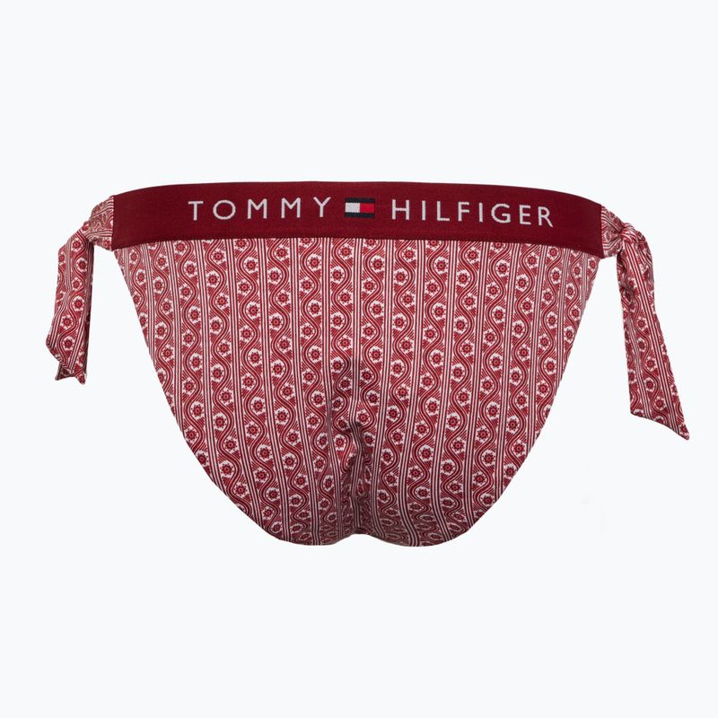 Partea de jos a costumului de baie Tommy Hilfiger Cheeky Side Tie Bikini Print floral stripe regatta red 2