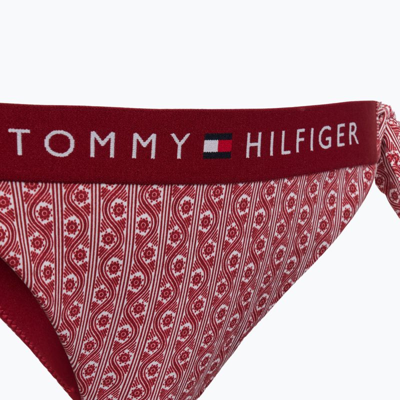 Partea de jos a costumului de baie Tommy Hilfiger Cheeky Side Tie Bikini Print floral stripe regatta red 3