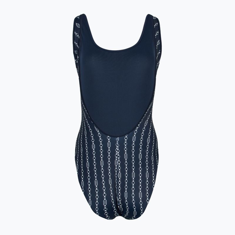Costum de baie dintr-o piesă pentru femei Tommy Hilfiger One Piece Print (Ext) flag chain dark night navy 2