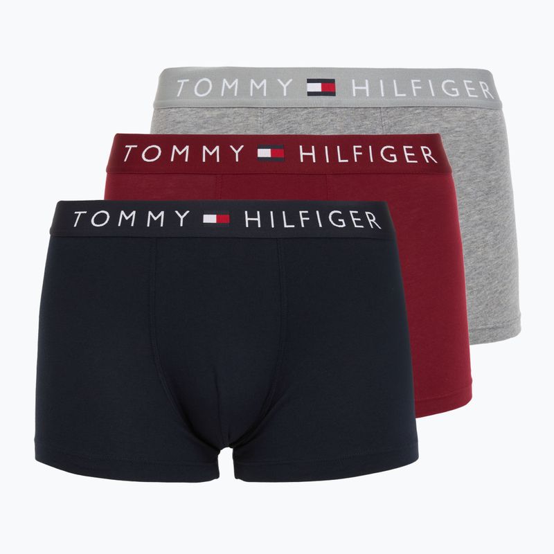 Boxeri pentru bărbați  Tommy Hilfiger UM0UM03521 3 perechi desert sky/mid grey heather/red