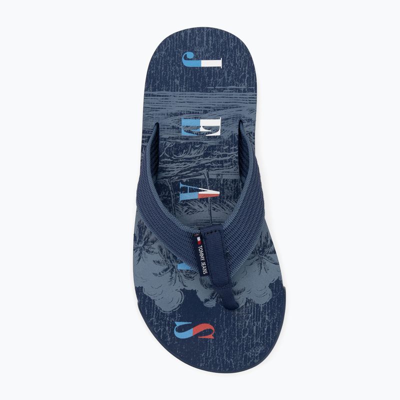 Papuci pentru bărbați Tommy Jeans Elevated Beach Sandal velvet blue 5
