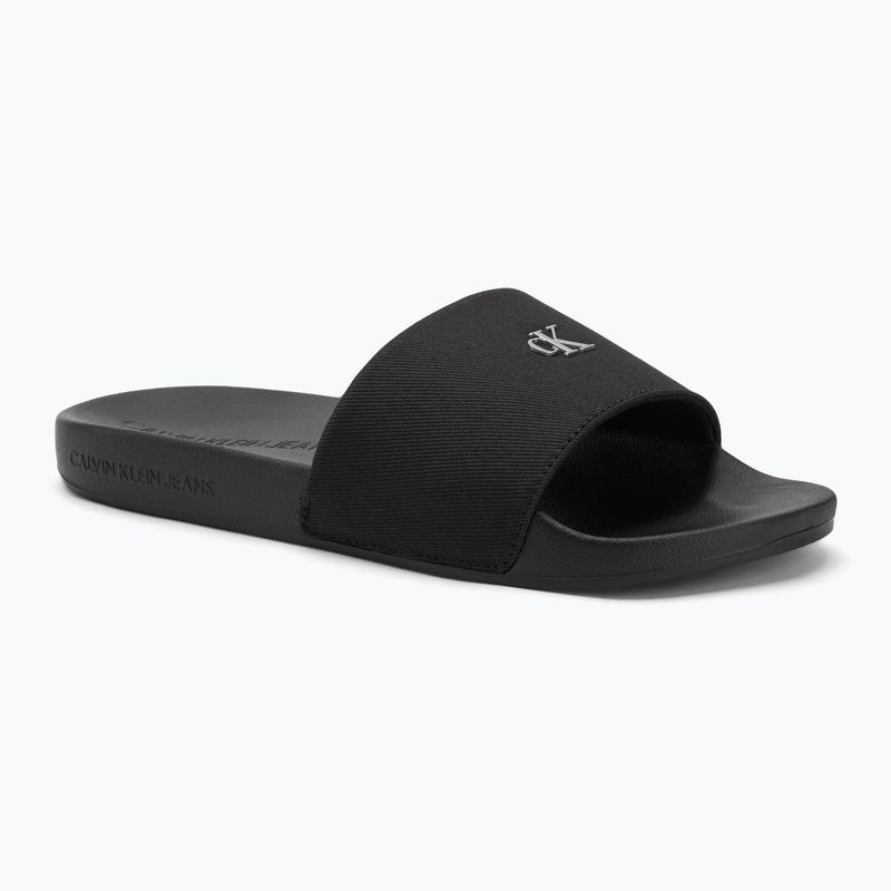 Papuci pentru femei Calvin Klein YW0YW01713 Slide Monogram Hardware triple black