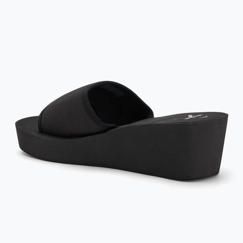 Papuci pentru femei Calvin Klein YW0YW01725 Beach Wedge Slide Canvas triple black 3