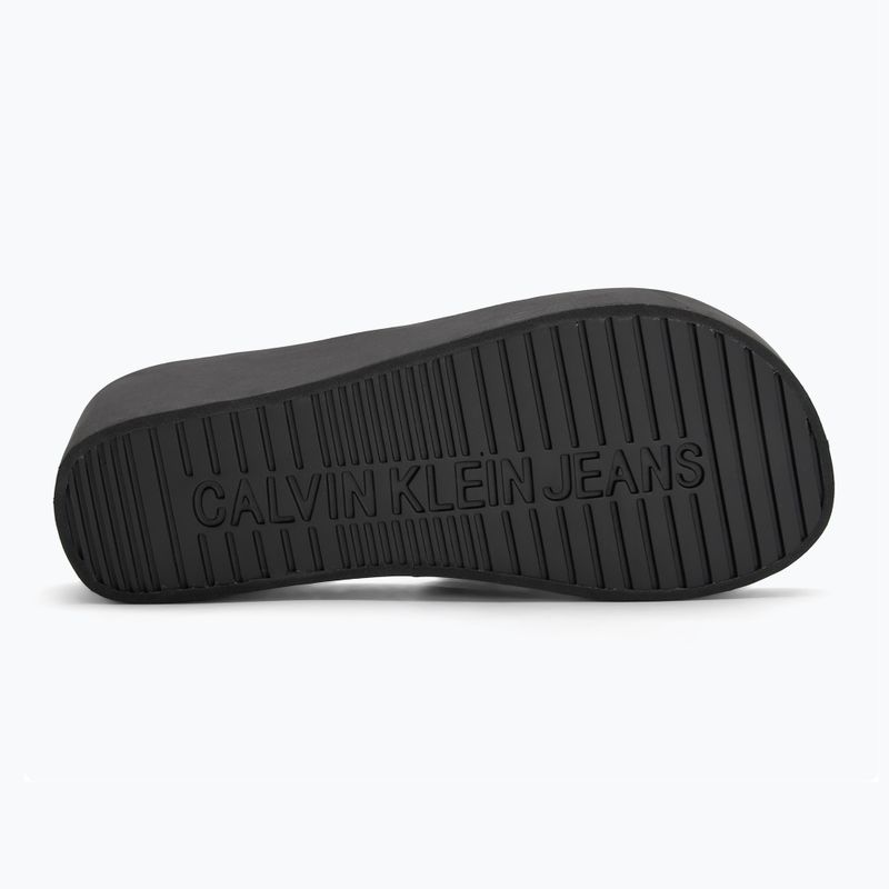 Papuci pentru femei Calvin Klein YW0YW01725 Beach Wedge Slide Canvas triple black 4