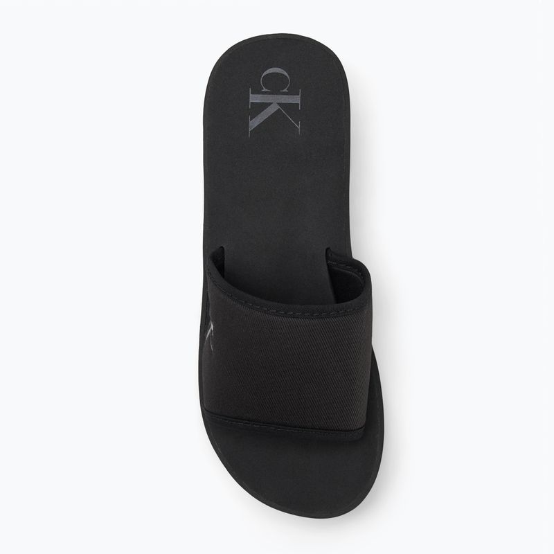Papuci pentru femei Calvin Klein YW0YW01725 Beach Wedge Slide Canvas triple black 5