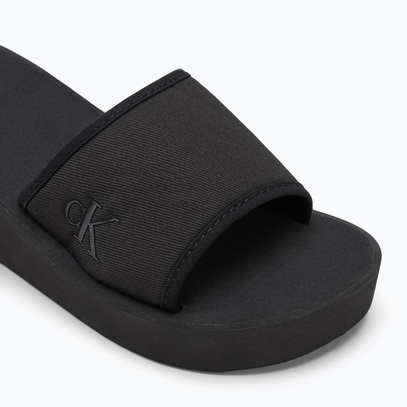 Papuci pentru femei Calvin Klein YW0YW01725 Beach Wedge Slide Canvas triple black 7